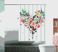 шторка д/в тканевая 180х180см "Сердце" MZ-92 — фото 1, Шторки на ванну