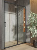 Товар: Orange душевое ограждение в нишу с раздвижной дверкой, матовый черный арт-E02-140TB - фото 3 Orange душевое ограждение в нишу с раздвижной дверкой, матовый черный арт-E02-140TB — фото 3, Раздвижные душевые двери