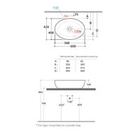 Раковина GLOBO Vanity Basins накладная цвет белый TFO60BI — фото 4, Раковины накладные