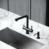 Смеситель для кухни SANCOS Spin с поворотным и вытяжным изливом, c краном для фильтрованной воды, цвет черный матовый, арт. арт-SC4015MB — фото 3, Смесители для кухни