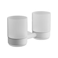 Стакан для ванной комнаты двойной BELZ , белый арт-B91508 — фото 1, Стаканы для зубных щеток