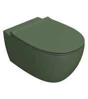 Унитаз GLOBO 4ALL подвесной безободковый цвет зеленый матовый арт-MDS03FE — фото 1, Подвесные унитазы