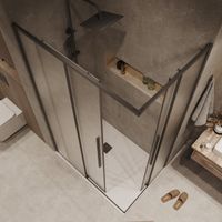 Товар: Душевое ограждение Grossman Galaxy 1/2.K33.01.90.21.02-1/2.K33.01.10L.21.02 (90х100х195) раздвижная,черный матовый,стекло шиншилла,2 места 300.K33.01.90R10L.21.02 - фото 5 Душевое ограждение Grossman Galaxy 1/2.K33.01.90.21.02-1/2.K33.01.10L.21.02 (90х100х195) раздвижная,черный матовый,стекло шиншилла,2 места 300.K33.01.90R10L.21.02 — фото 5, Прямоугольные душевые уголки