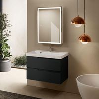 "S3" тумба под умывальник подвесная 80 см., цвет антрацит. арт-AQM900380GM — фото 4, Тумбы под раковину