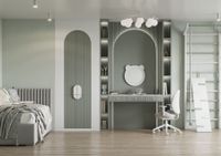 Зеркало КАСПЕР МИШКА , круглое, белый матовый арт-1A283302CRE20 — фото 4, Зеркала в ванную комнату