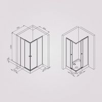 W94G-403-10080-BT Душевое ограждение X-Joy Square Slide 100х80, черный, прозрачное — фото 5, Душевые кабины и ограждения