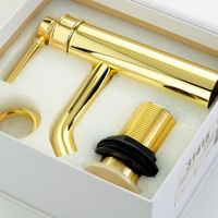 ERMITAGE MINI См-ль д/раковины моноком., ручка сверху латунь, донный клапан "click-clack", золото 31415 — фото 4, Смесители для раковины