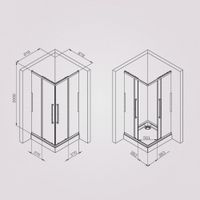 W84G-403-9090-BT Душевое ограждение Func Square Slide 90х90, черный, прозрачное — фото 5, Душевые кабины и ограждения