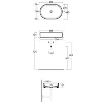 Раковина SIMAS FOLIO накладная без отверстий цвет белый арт-FO02 — фото 2, Раковины накладные