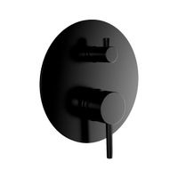 Встраиваемый смеситель на 2 потр. в комплекте с внутр. частью, черный матовый арт-AQM8803MB — фото 1, Смеситель для душа