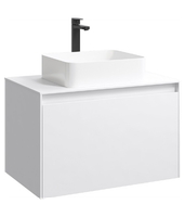 Товар: Подвесная тумба 80 см с двумя ящиками: основной и внутренний, скрытый за фасадом. Цвет белый; с умывальником арт-MOB0108W+MOB0708W - фото 5 Подвесная тумба 80 см с двумя ящиками: основной и внутренний, скрытый за фасадом. Цвет белый; с умывальником арт-MOB0108W+MOB0708W — фото 5, Тумбы с раковиной