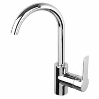 Смеситель для раковины, Fima Carlo Frattini, Mast, тип открывания воды-однорычажный, монтаж-на раковину/столешницу, отверстия для монтажа-1, высота, мм-301, вынос излива, мм-155, донный клапан-есть, тип подводки-гибкий, стандарт подвода воды-3/8", цвет-хром арт-F3151CR — фото 1, Смесители для раковины