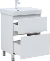 Тумба под раковину Aquanet Вега 60 напольная, белый глянец арт-00344121 — фото 4, Тумбы под раковину