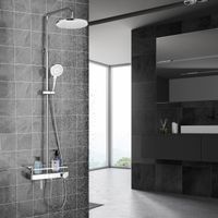 Tropic Смеситель для ванны-душа, пов.аэратор верх.лейка'Троп.дождь',Терм, хром, LM, арт-LM7011C — фото 2, Душевые стойки