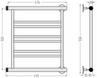 Полотенцесушитель водяной Стилье Минор 0601 500х500 (2+2+2) П Без покрытия арт-00601-5050 — фото 4, Водяные полотенцесушители