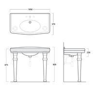 Раковина SIMAS LONDRA подвесная на ноги на кронштейны с одним отверстием цвет белый арт-LO934 — фото 2, Раковины подвесные