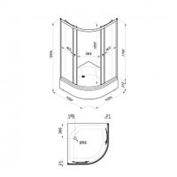 ДО Мозаика 100*100 В (3 места+сифон D50) арт-Щ0000061785 — фото 5, Душевые уголки четверть круга