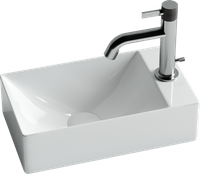 Умывальник подвесной прямоугольный (отверстие под смеситель R) Element 375*215*100мм арт-CN5007 — фото 2, Мини-раковины