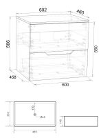 Orange Line Li-60TuLMDF+B02-460W тумба с раковиной подвесная 60 см, латте/белый Li-60TuLMDF+B02-460W — фото 1, Тумбы с раковиной