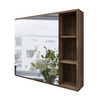 Шкаф-зеркало "ФОРТА-80 см" универсал. темный дуб арт-2080022 — фото 1, Зеркальные шкафы в ванную