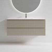 Тумба подвесная SANCOS Snob R 1195х390х500, c двумя ящиками оснащенными доводчиками, Beige Soft , арт. арт-SNR120/39CE — фото 1, Тумбы под раковину