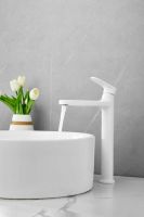 Смеситель для накладной раковины BELZ, белый, арт-B11713-8 — фото 3, Смесители для раковины