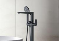 Смеситель для ванны напольный (внешняя и скрытая часть) AQUATEK, матовый черный AQ1145MB БЕТТА — фото 5, Смесители напольные