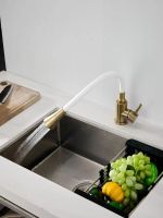 Смеситель для кухни с гибким изливом и режимом душ BELZ , брашированное золото арт-B74810-5 — фото 13, Смесители для кухни