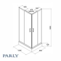 Ограждение VIVA90B N душевое Ceruttispa без поддона (90x90x195) — фото 315, Прямоугольные душевые уголки