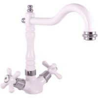 MK120.5/8BC MORAVA - смеситель классический кухонный, БЕЛЫЙ/ХРОМ — фото 1, Смесители для кухни