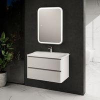 "S4" тумба под умывальник подвесная 80 см., цвет белый глянец. арт-AQM900480WH — фото 2, Тумбы под раковину