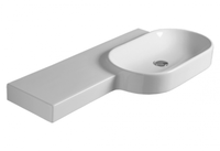 Раковина SIMAS FLOW подвесная с одним намеченным отверстием цвет белый FL22 — фото 1, Раковины подвесные