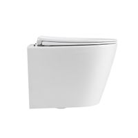 Унитаз подвесной Grossman GR-4477MSQ (485х360х330) безободковый,смыв торнадо,белый матовый с тонкой крышкой,микролифт,1 место — фото 9, Подвесные унитазы