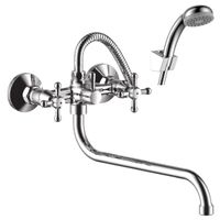 Y02 Смеситель для ванны, круг.пов.излив 310мм, р/ДВ, хром, ROS, Y02-82 — фото 1, Смеситель для ванны