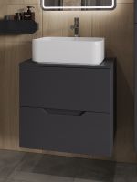 Orange Line тумба с раковиной подвесная 60 см, графит/белый арт-Li-60TugMDF+B02-460W — фото 1, Тумбы с раковиной