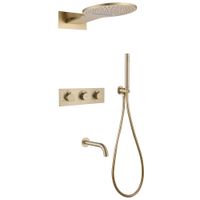 Товар: Душевая система ABBER Wasser Kreis AF8150G скрытого монтажа с изливом, термостат, золото матовое - фото 1 Душевая система ABBER Wasser Kreis AF8150G скрытого монтажа с изливом, термостат, золото матовое — фото 1, Встраиваемые душевые комплекты
