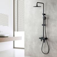 Bronx Смеситель для душа, пов.аэратор67мм верх.лейка'Троп. дождь',р/ОД, черный, LM, арт-LM3762BL — фото 2, Душевые стойки