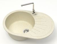 Кухонная мойка AZARIO Flora 730x450x215 искусственный мрамор, цвет бежевый арт-CS00079912 — фото 1, Кухонные мойки