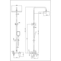 Душевая колонна Azario ARIZONA со смесителем для ванны, с поворотным изливом, прямоугольная, хром арт-AZ-20S — фото 6, Смеситель для ванны