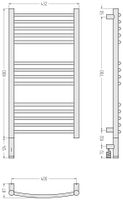 Полотенцесушитель электрический Сунержа Богема 3.1 выгнутая 800х400 МЭМ левый Без покрытия 00-6002-8040 — фото 3, Электрические полотенцесушители