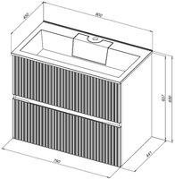 Тумба под раковину Aquanet Джейн 80 маренго 00313302 — фото 3, Тумбы под раковину