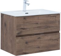 Тумба под раковину Aquanet Алвита New 70 2 ящика, дуб веллингтон табак 00334185 — фото 1, Тумбы под раковину