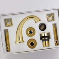 PRESTIGE См-ль д/раковины, на 3 отв., донный клапан "click-clack", золото арт-31613 — фото 3, Смесители для раковины