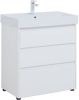 Тумба под раковину Aquanet Nova Lite 75 белый глянец (3 ящика) арт-00302472 — фото 1, Тумбы под раковину