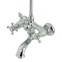 PRESTIGE Душевой настенный гарнитур (см-ль д/ванны/колонна/верхний душ/шланг/ручной душ), хром арт-32123 — фото 2, Душевые стойки