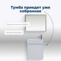 Тумба под раковину Aquanet Nova Lite 50 белый глянец (1 дверца) арт-00298853 — фото 8, Тумбы под раковину