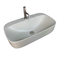 Раковина Scarabeo MOON накладная без перелива с одним отверстием цвет песочный матовый арт-5505 52 — фото 1, Раковины накладные