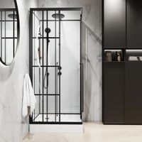 Душевая кабина Niagara Standart (90х90х225) низкий поддон(15см),черный,стекло прозрачное,3 места арт-ST90/15QR/KL/BKT — фото 5, Душевые кабины