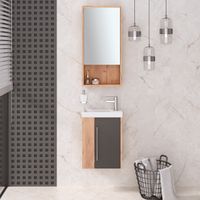 Тумба подвесная MELBOURNE 40 /правая/дуб/серый/ AQUA DE MARCO 2040GCMEL/H/V.2.0 — фото 8, Тумбы под раковину