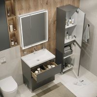 Тумба напольная "МЕРКАДО-80 см" с 2-я ящ. графит матовая (ум. Classica-80) 108075 — фото 3, Комоды и тумбы для ванной комнаты